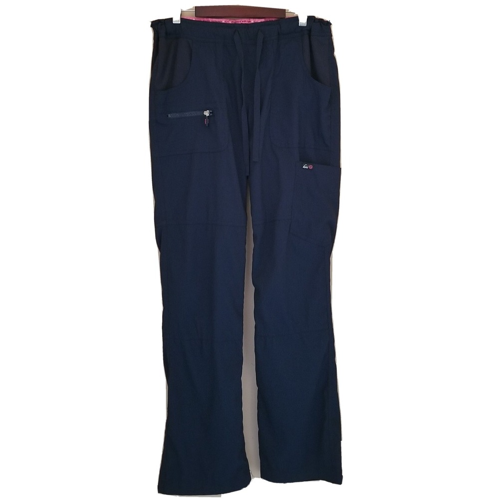 KOI Slim Fit Mechanical Stretch NAVY Regular Fit Pant/Scrub/Bottoms Women's Sz S